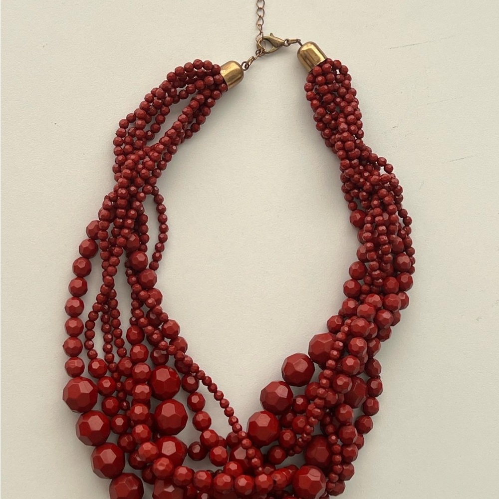Elegant Red Beaded Necklace